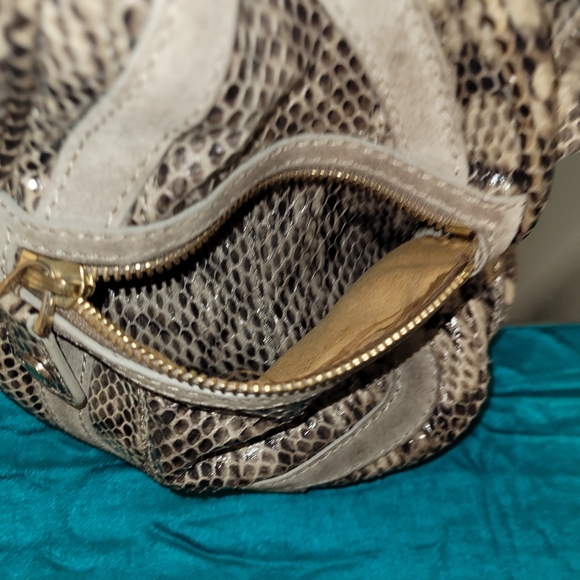 Jimmy Choo Taupe Snakeskin-Print Shoulder Bag - Picture 8 of 11